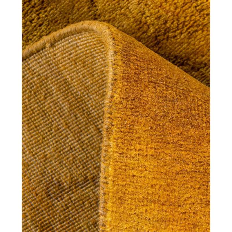 Overdyed One-of-a-Kind Hand-Knotted Area Rug - Yellow - 2' 6" x 16' 2"