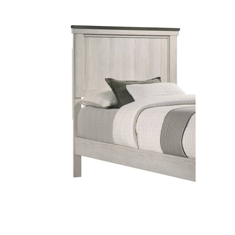 Twin Size Wood Farmhouse Platform Bed with Panel Headboard