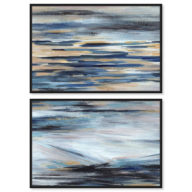 Endless Sea Canvas Set of 2 by Art Remedy - 36" x 24" - Black