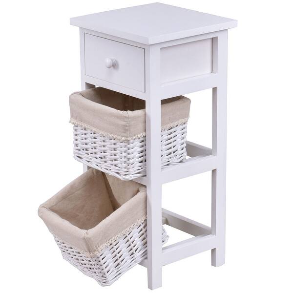 Shop Costway Bedroom Wooden Bedside Table Nightstand Chest Cabinet On Sale Overstock 17021022