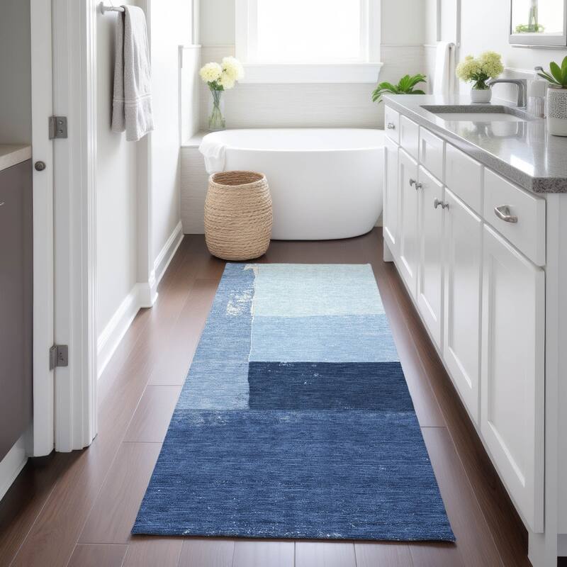 Machine Washable Indoor/ Outdoor Abstract Kraig Chantille Rug