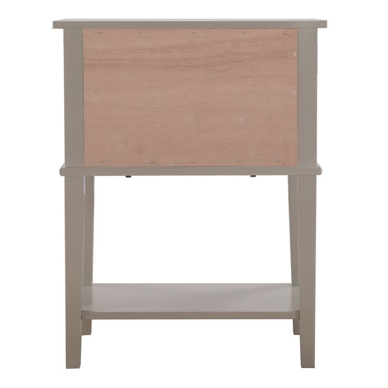 Stylish Silver Nightstand with Open Shelf for Extra Storage