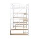 preview thumbnail 3 of 10, Twin Size Metal Loft Bed With Staircase, Built-In Desk And Storage Shelves, White