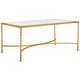 preview thumbnail 14 of 20, SAFAVIEH Couture Matilda Gold Leaf Glass Coffee Table