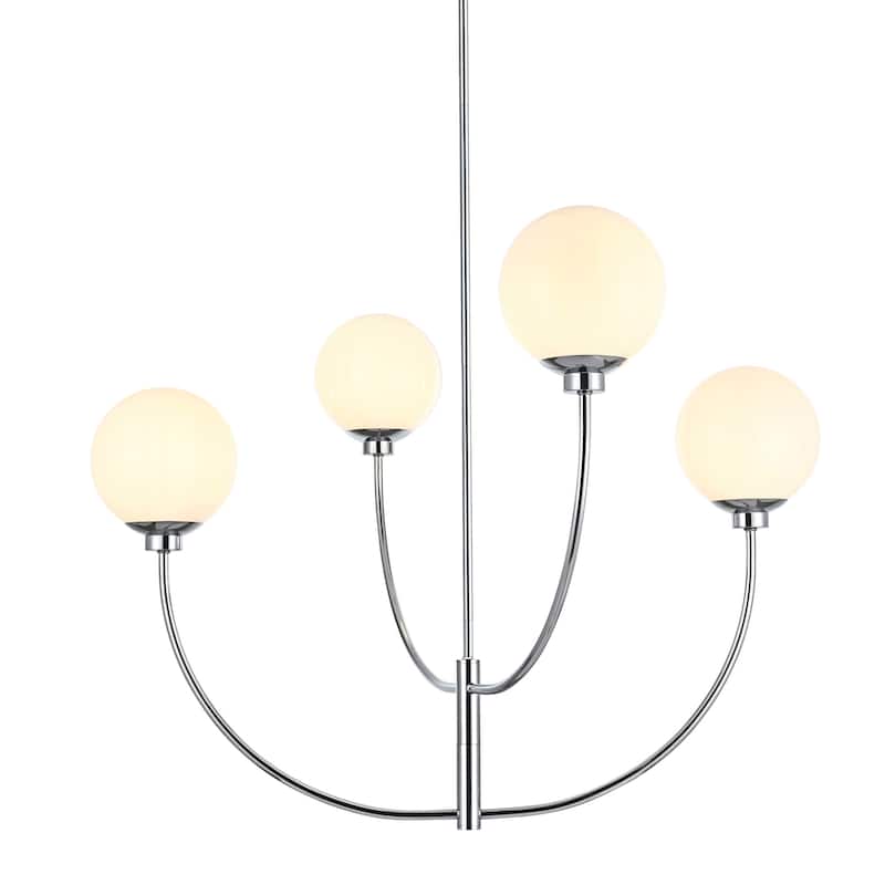 Elegant Lighting LD814D36 Nyomi 4 Light 36" Wide Chandelier - Chrome