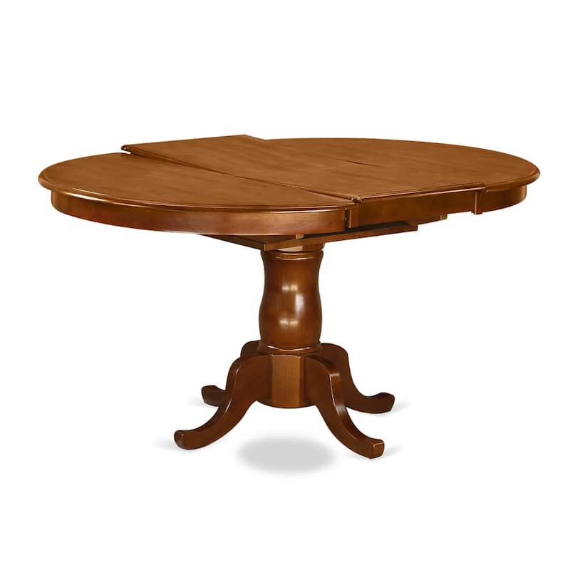 East West Furniture 7 Piece Dining Room Table Set- an Oval Kitchen Table and 6 Solid Chairs, Saddle Brown(Seat Type Options) - PORT7-SBR-W