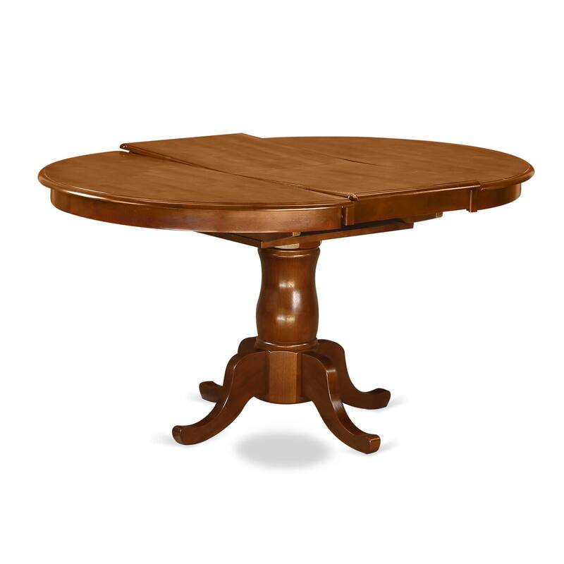 East West Furniture 7 Piece Dining Table Set- an Oval Dining Table and 6 Solid Chairs, Saddle Brown (Seat Type Options)