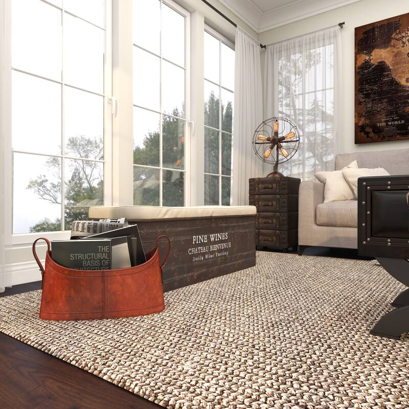 Brown Leather Handmade Box Style Single Slot Magazine Holder with Detail Stitching and Curved Handles