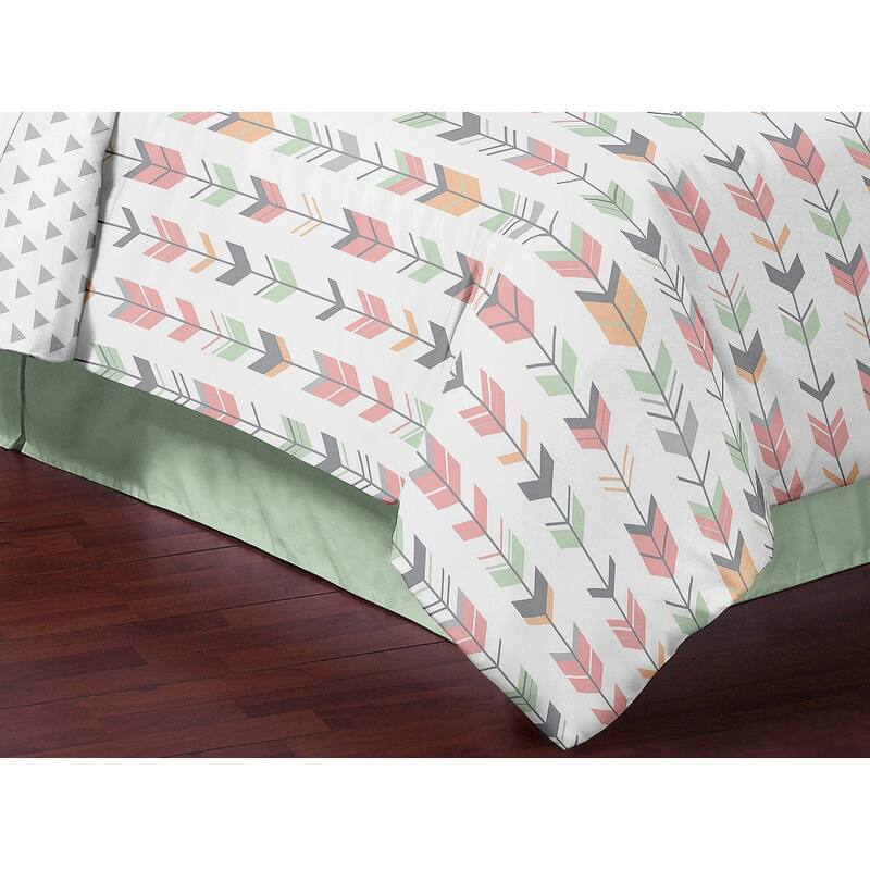 Sweet Jojo Designs Coral and Mint Mod Arrow Collection Full/Queen 3-piece Comforter Set