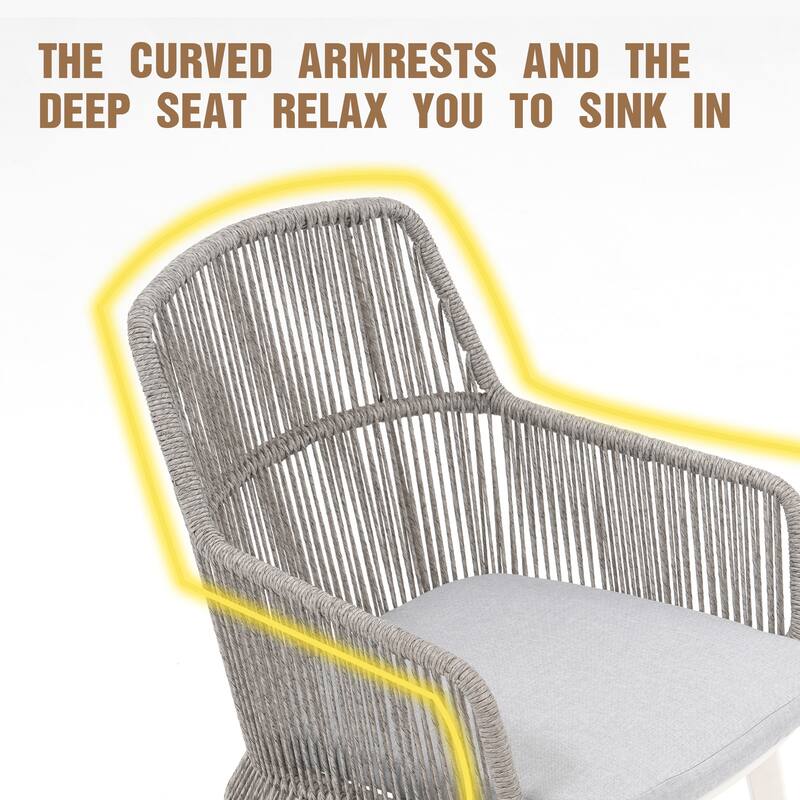 Outdoor Patio Dining Sets with PE Wicker Chairs and X-leg Aluminum Dining Table for 8 Persons