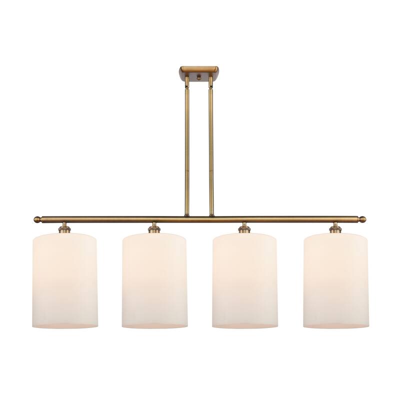 Innovations Lighting Cobbleskill - 4 Light 48" Island Light - Brushed Brass/Matte White