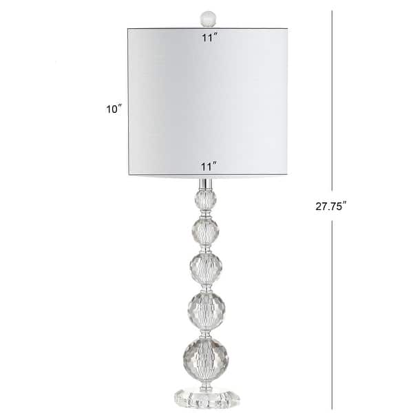 JONATHAN Y Harper 28.5" Crystal LED Table Lamp, Clear/Chrome (Set of 2)