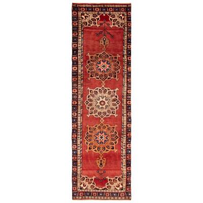 ECARPETGALLERY Hand-knotted Konya Anatolian Dark Copper Wool Rug - 3'2 x 10'6