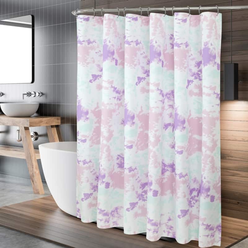 Royale Linens Pack of 1 Double Brushed Microfber 1800 Thread Printed Shower Curtain for Bathroom 72 Inches X72 Inches