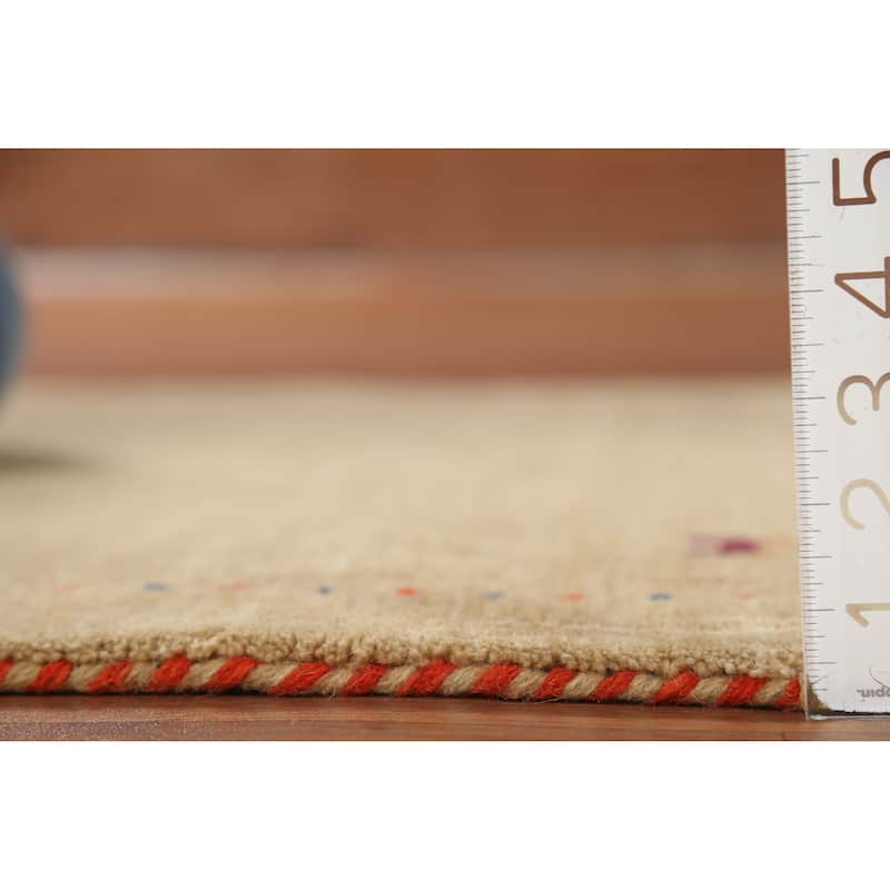 Tribal Gabbeh Indian Accent Rug Handmade Modern Wool Carpet - 2'11"x 5'2"