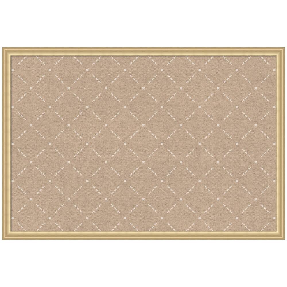 Kate and Laurel Pinboard Beige Lattice Pattern