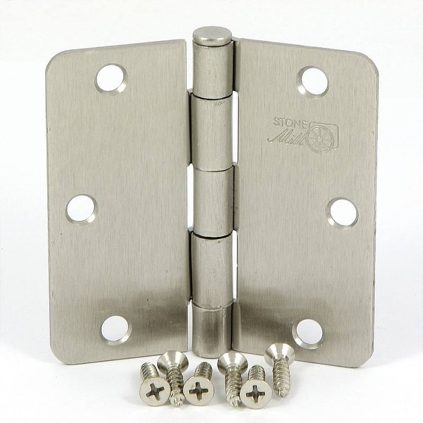 Stone Mill Hardware - 3.5-inch Satin Nickel Door Hinges (Pack of 2)