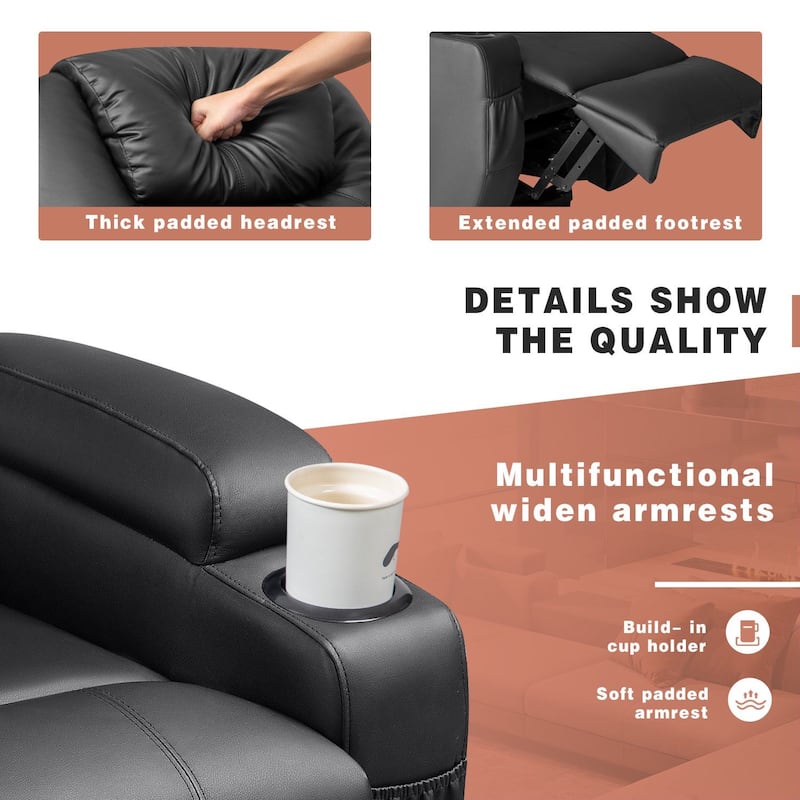 Homall Faux Leather Power Lift Recliner Chair with Massage