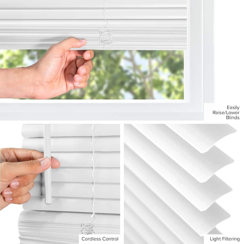 CHICOLOGY Cordless 1-Inch Vinyl Mini Blinds, Gloss White 48 Height