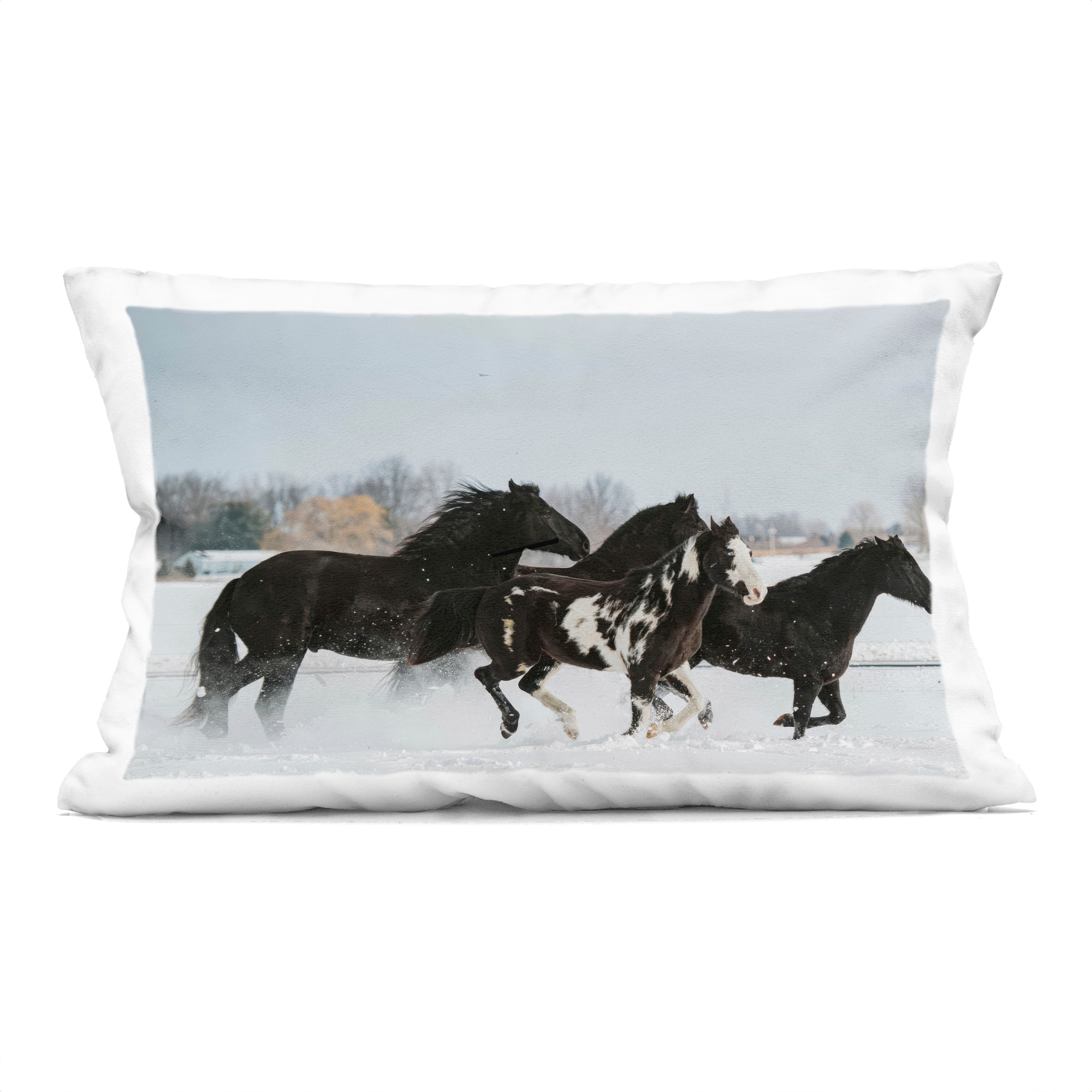 Stupell Winter Herd of Horses Decorative Printed Throw Pillow Design by Amy Carroll