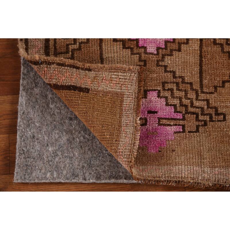 Hand Knotted Oriental 100% Wool Carpet Transitional Geometric Brown Anatolian Area Rug - 2' 7'' X 1' 10''