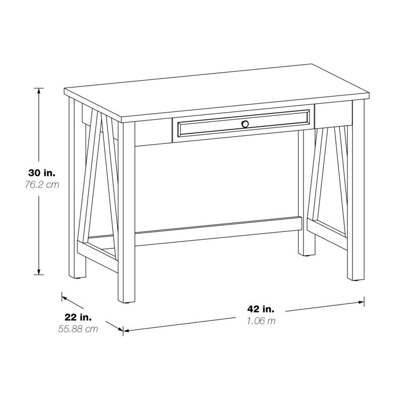 Quinton Writing Desk with Drawer in Salvage Oak