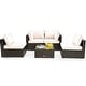 preview thumbnail 30 of 61, Costway 5PCS Patio Rattan Furniture Set Cushioned Sofa & Chair Coffee