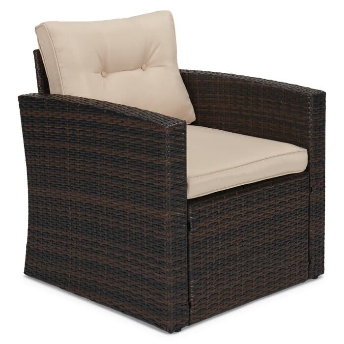 4-piece Wicker Patio Conversation Furniture Set
