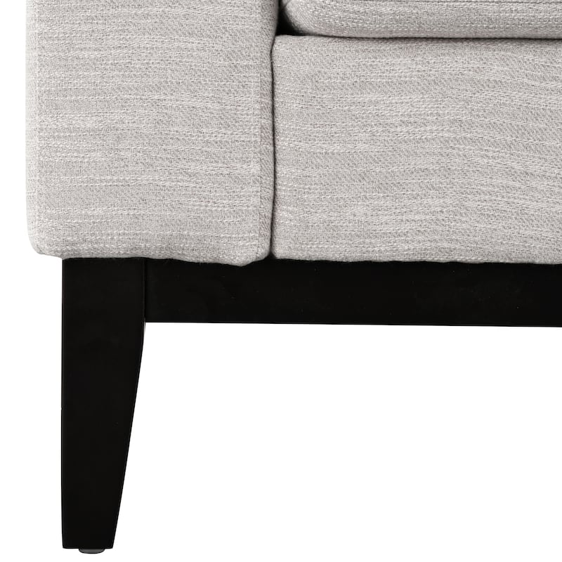 Roomfitters Comfy 3-Seat Sofa with Wooden Legs, Modern Upholstered Couch for Living Room and Study