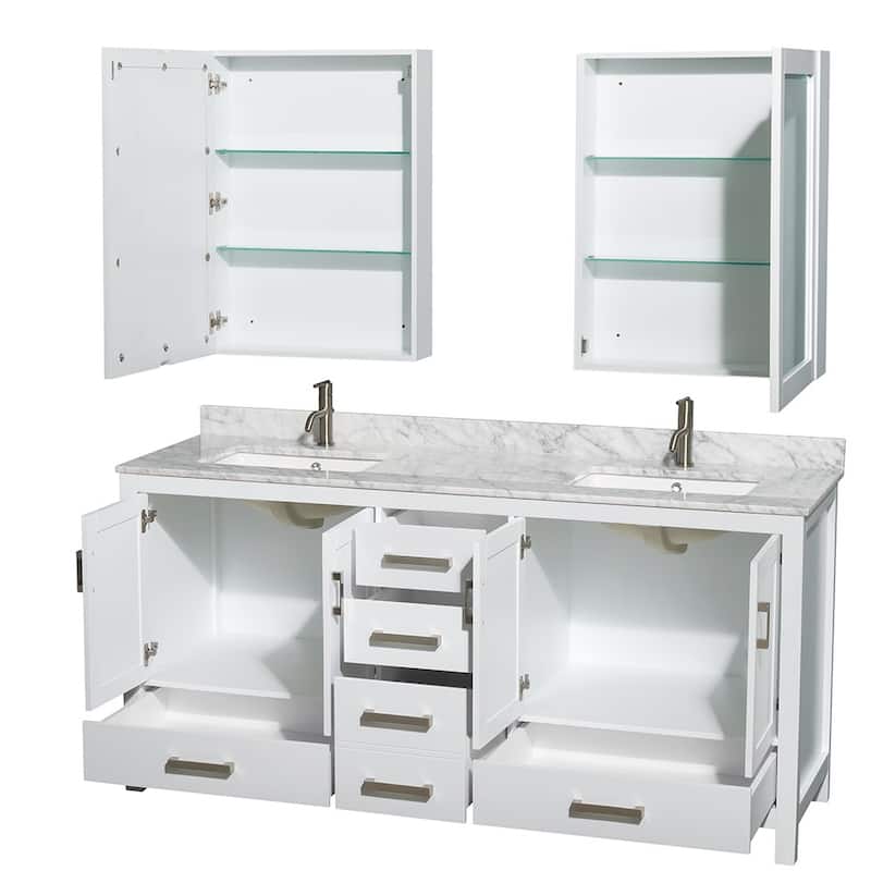 Wyndham Collection WCS141472DUNSMED Sheffield 72" Free Standing Double