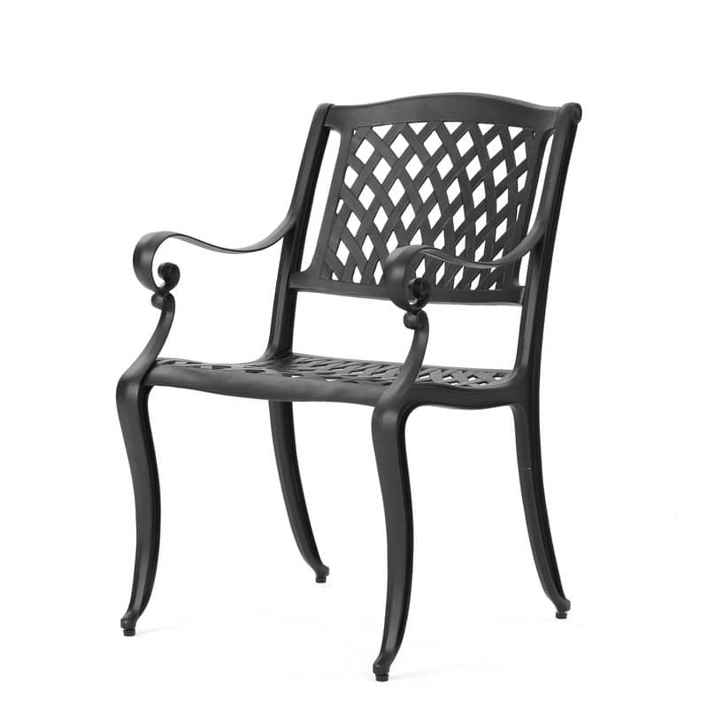 Cayman Arch Mesh Patio Chairs (Set of 2) - Outdoor Dining Aluminum Seating with Weather-Resistant Finish