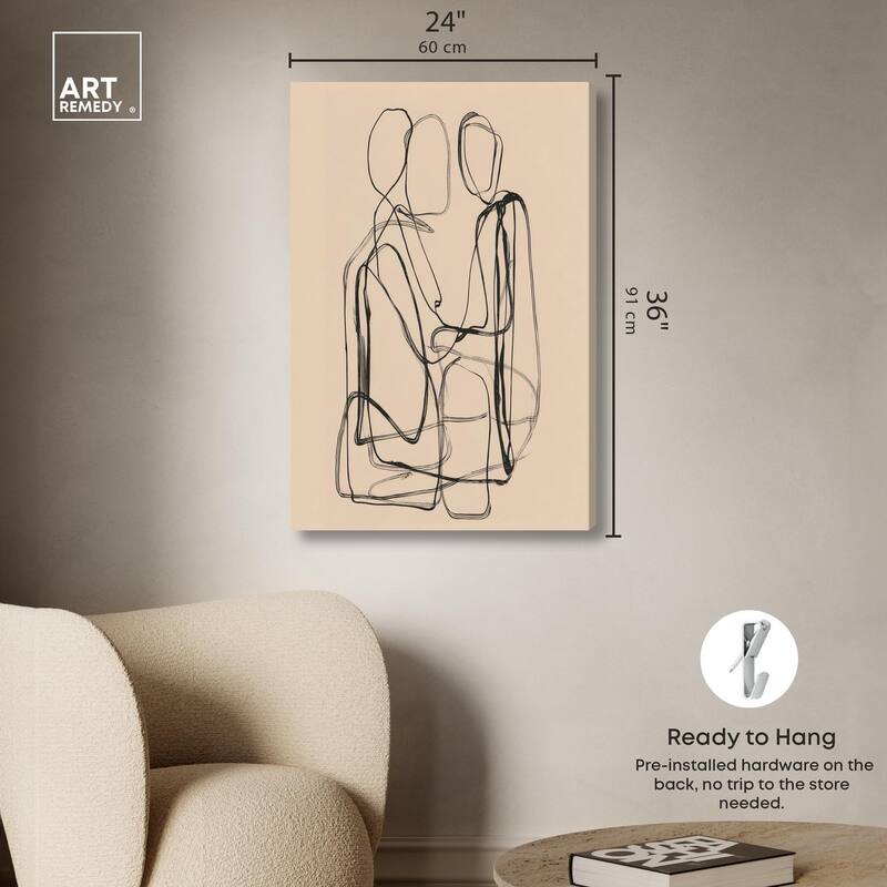 Embrace of Lines III Canvas by Art Remedy, Gallery Wrapped