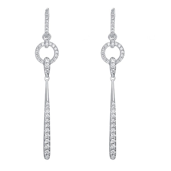 Prism Jewel 0.96 Carat G-H/SI1 Natural Diamond Designer Drop Dangle Earring - White G-H