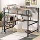 preview thumbnail 16 of 42, Metal Loft Bed with Desk and Shelf