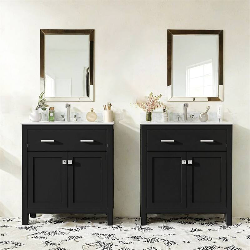 60" Bathroom Vanity Set with Double Vanities (Separate),Ceramic Sinks