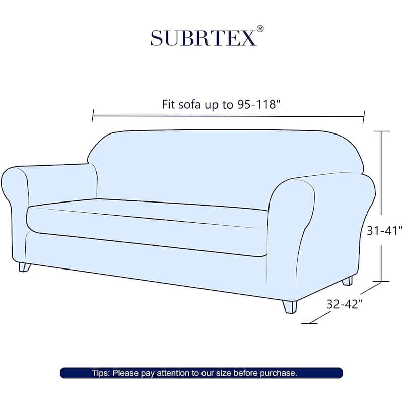 Subrtex 2 Piece XL Sofa Slipcover Stretch Spandex Furniture Protector