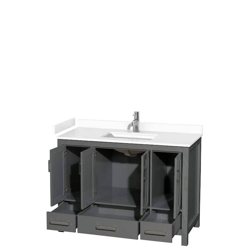 Sheffield Single Bathroom Vanity Set, Cultured Top, No Mirror