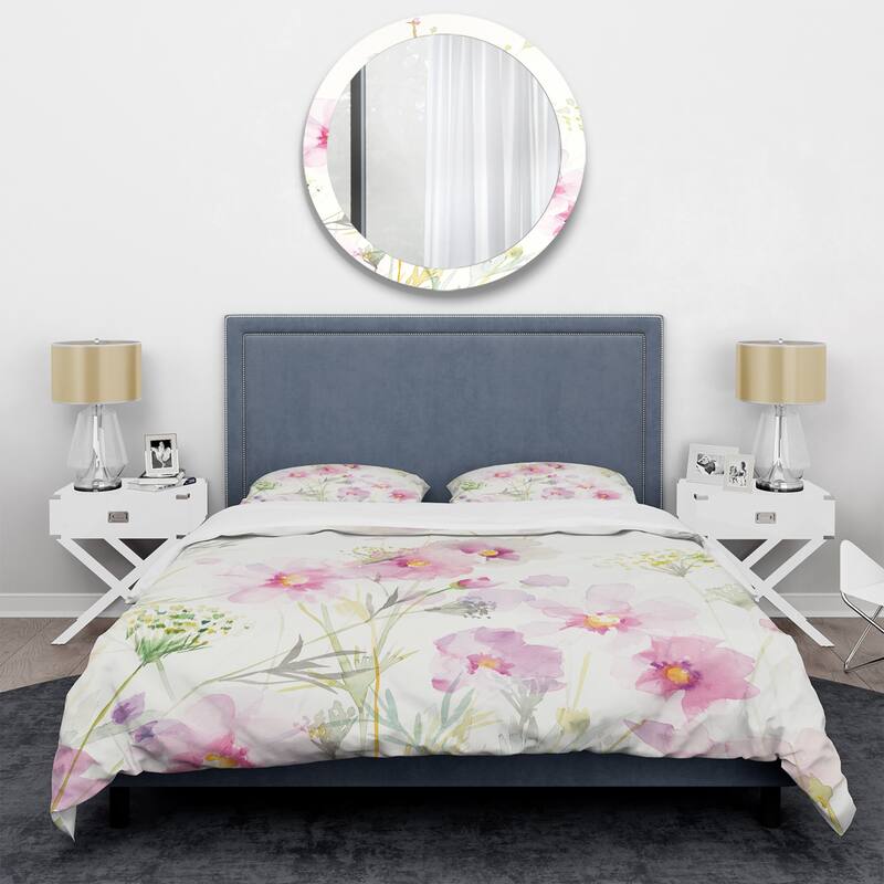 Designart 'Shabby Flower IV' Shabby Bedding Set - Duvet Cover & Shams