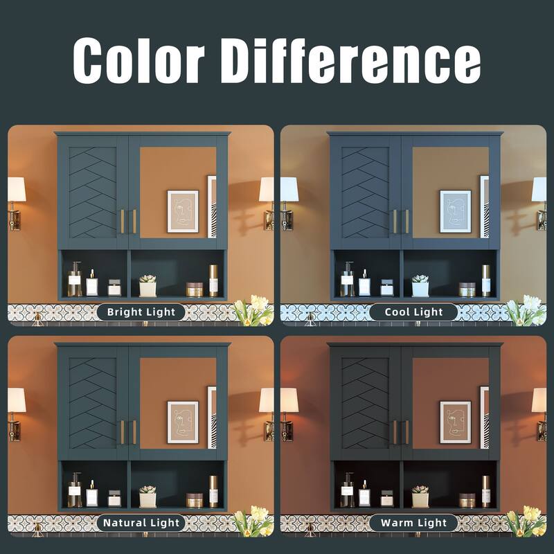 2-in-1 Bathroom Mirror Cabinet, 30 inch Wall Mounted Medicine Cabinet with Adjustable Shelves & Soft Close Doors