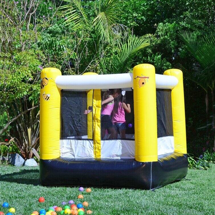 HeroKiddo Busy Bee Inflatable Bounce House for Kids & Toddlers (with Air Blower), Outdoor Indoor Play Bouncy Jumper