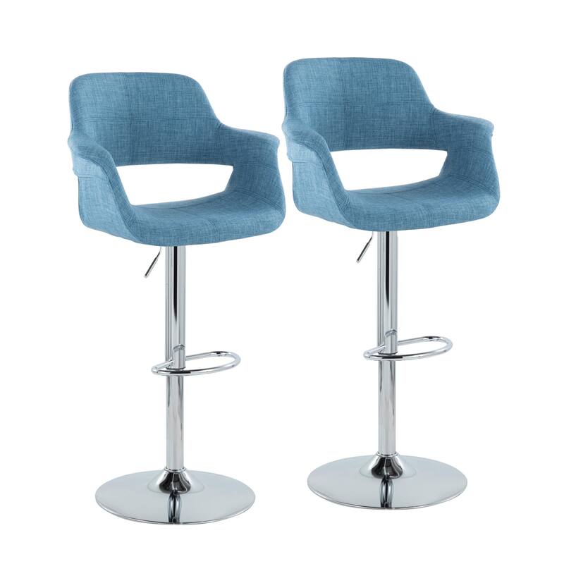 Lumisource Barstool with Swivel in Black and Charcoal, Set of 2 - 19"Lx23.5"Wx39-47.5"H