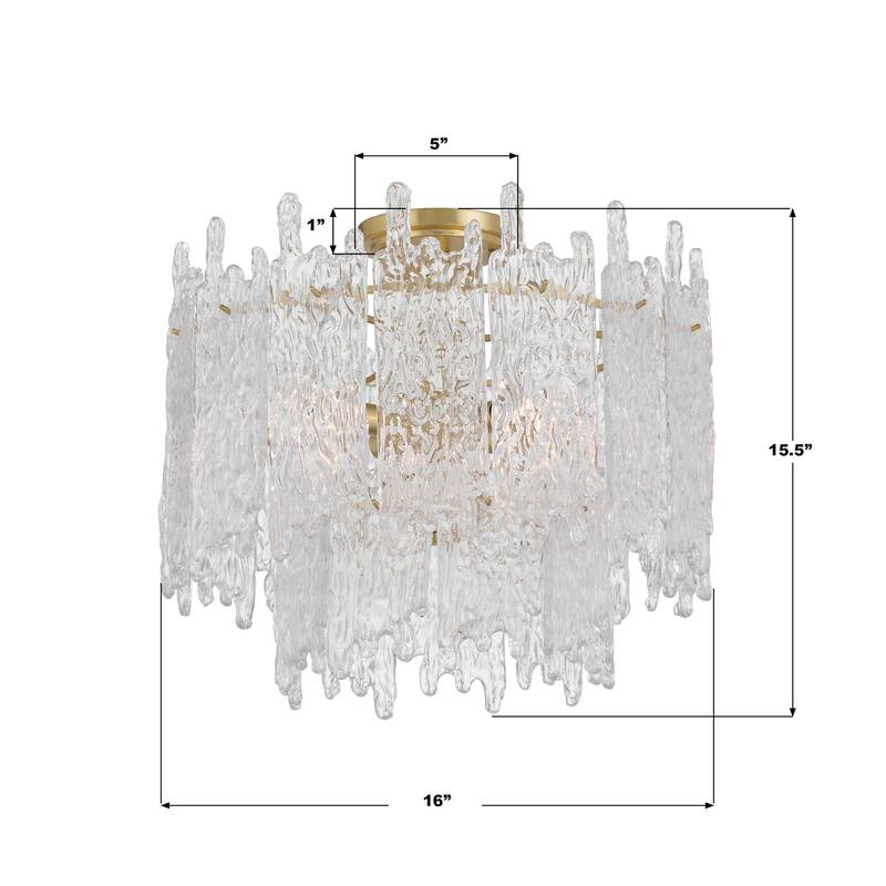 Crystorama Lighting Group ACK-920 Ackerly 3 Light 16" Wide Semi-Flush