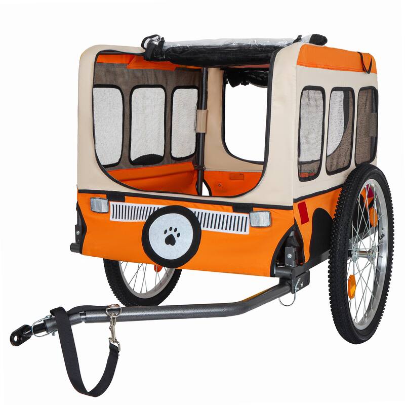 Large Folding Bike Trailer for Dogs, Heavy-Duty Steel Frame, Spacious Design, All-Terrain Cycling, Jogging & Camping Adventure