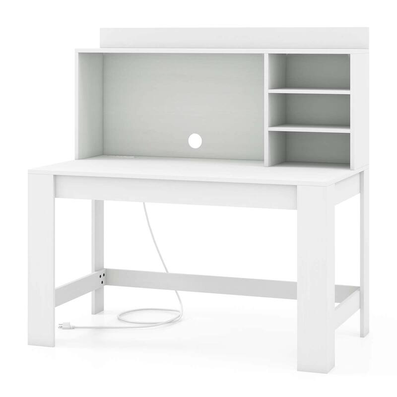 Costway Computer Desk with Hutch 2 Power Outlets USB & Type-c charging - See Details