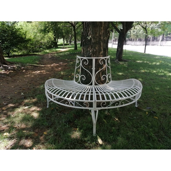 Half circle deals outdoor bench