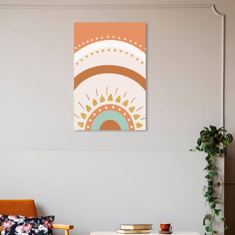 Wynwood Studio Canvas Abstract Color block mandala Gold and Modern & Contemporary Wall Art Canvas Print - 30 x 20