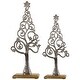 preview thumbnail 2 of 4, Starry Trees Metal Christmas Decorations - 18.5" - Silver - Set of 2