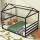 preview thumbnail 1 of 10, Black Queen Size Metal House Shape Platform Bed Black