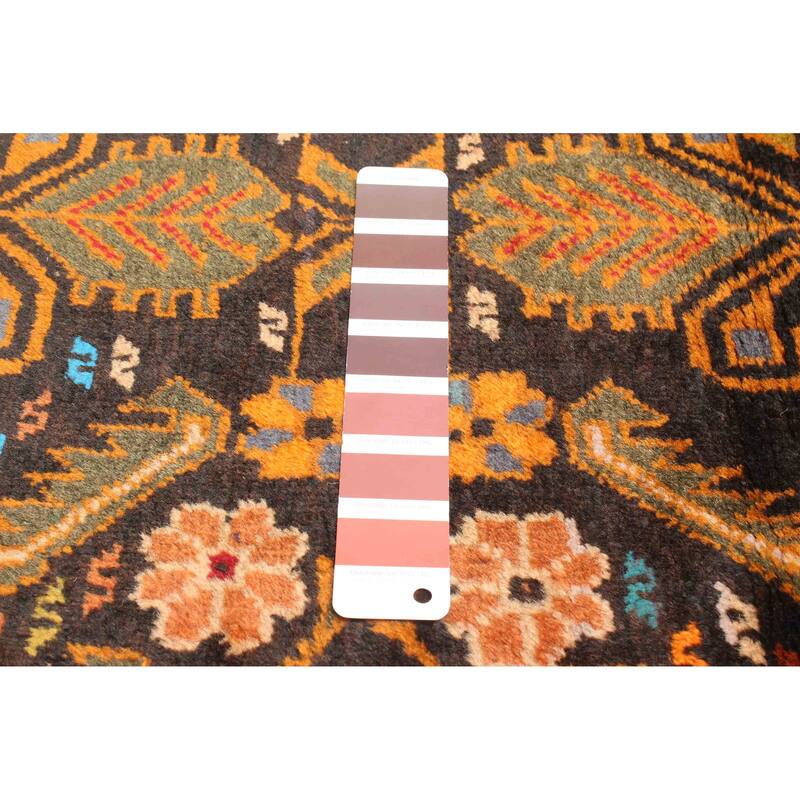 ECARPETGALLERY Hand-knotted Teimani Dark Brown Wool Rug - 3'2 x 4'11