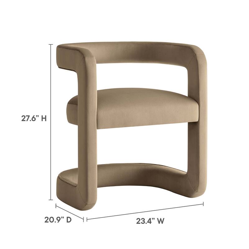 Bowie Performance Velvet Barrel Accent Chair
